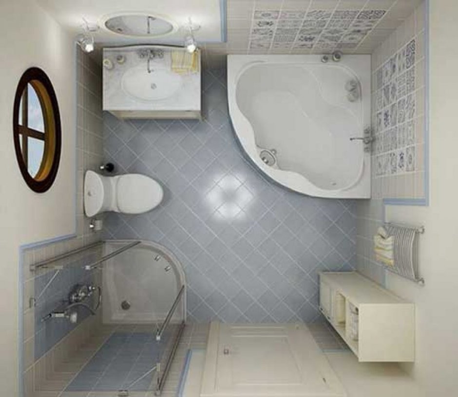 План дизайн маленькой ванны с душем