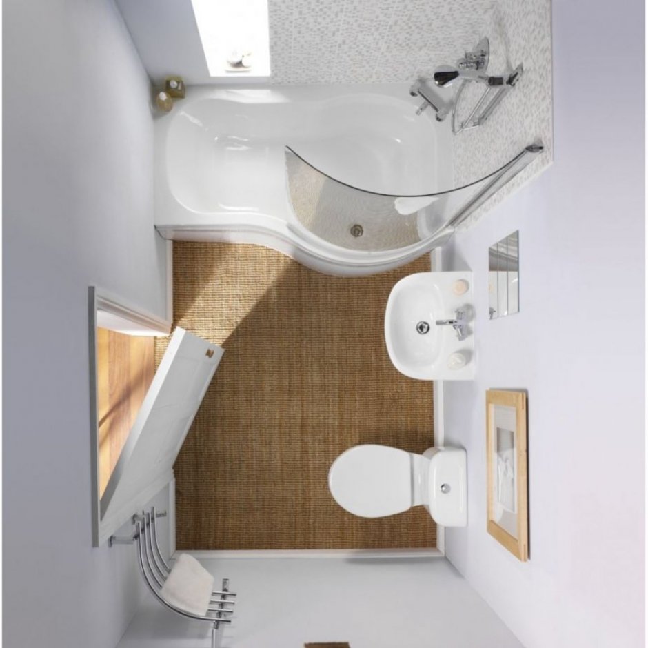 Дизайн ванной комнаты маленького размера вид сверху