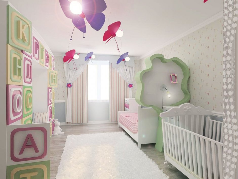 Спальня для новорожденного девочки