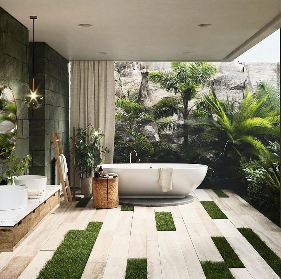 Ванная комната в тропическом стиле
