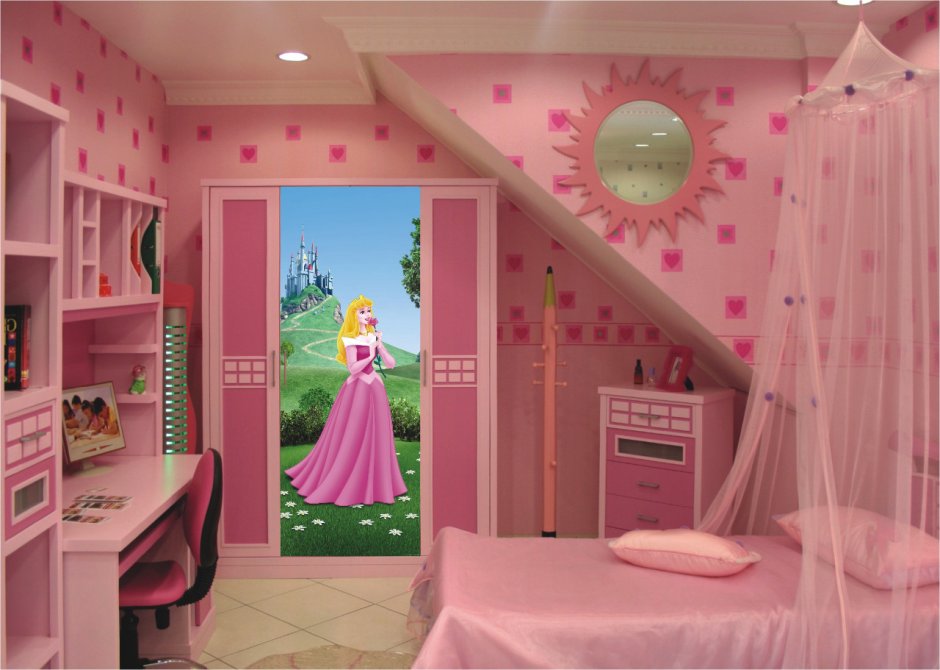 Планировка детской комнаты для девочки принцессы