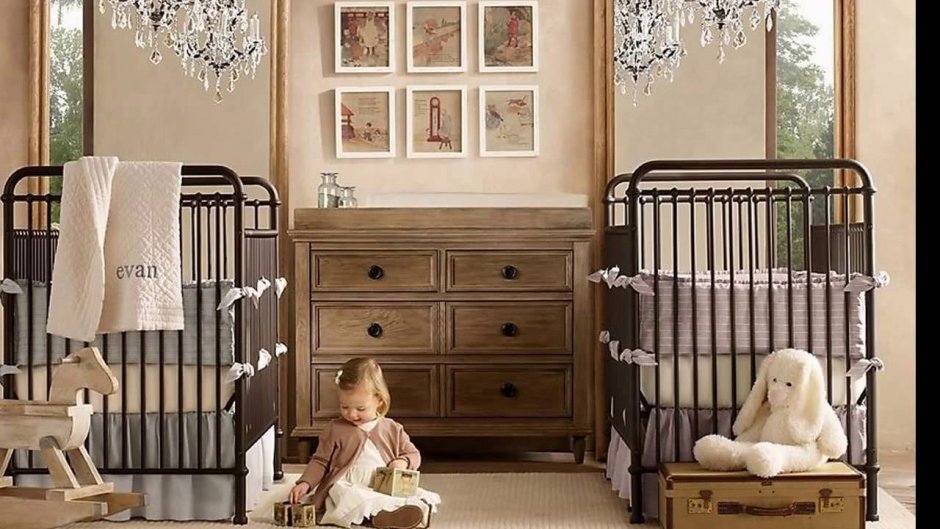 Детские комнаты для новорожденных двойняшек