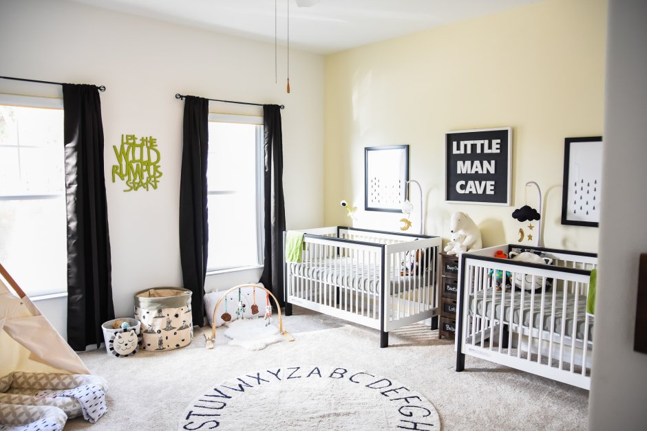 Комната для близнецов мальчиков новорожденных
