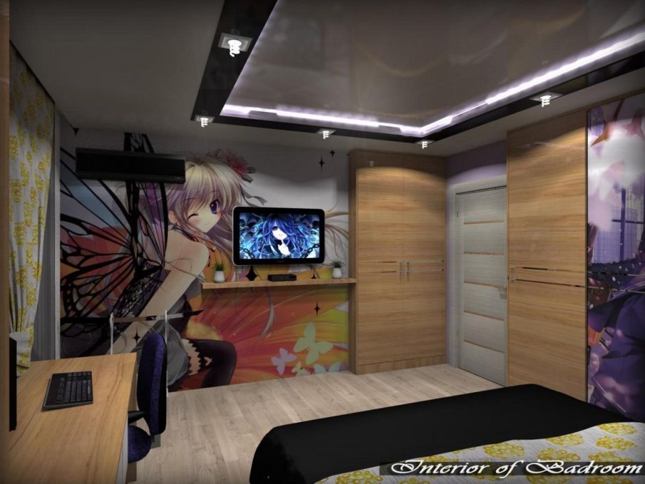 Интерьер комнаты в стиле аниме