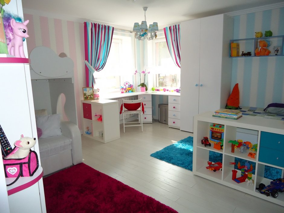 Интерьер детской комнаты для двоих разнополых икеа