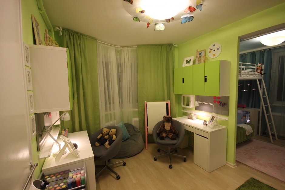 Детская комната для двоих разнополых школьников