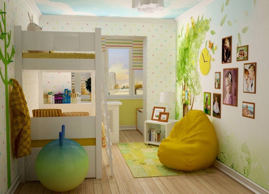 Детская комната Объединенная с балконом