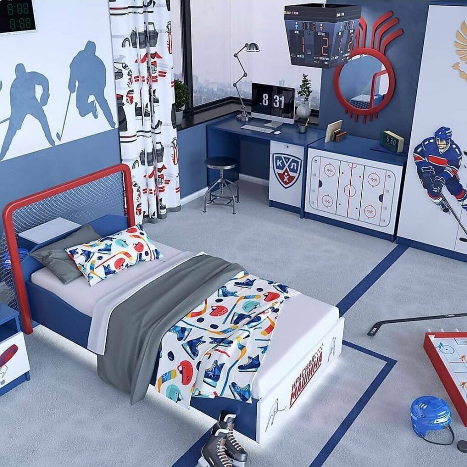 Комната с хоккейной тематикой