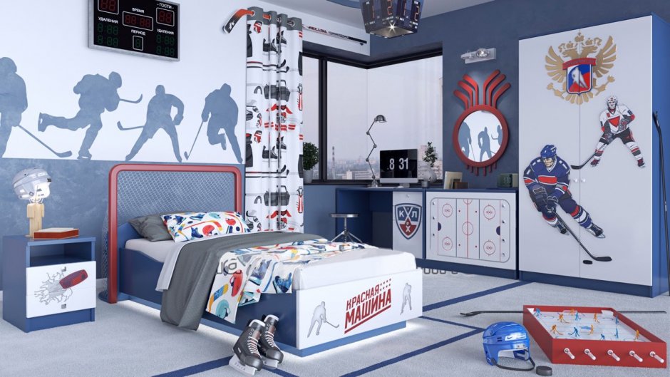 Детская комната в хоккейном стиле
