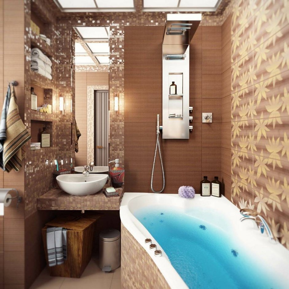 Ванные комнаты дизайн фото в частном доме простые решения