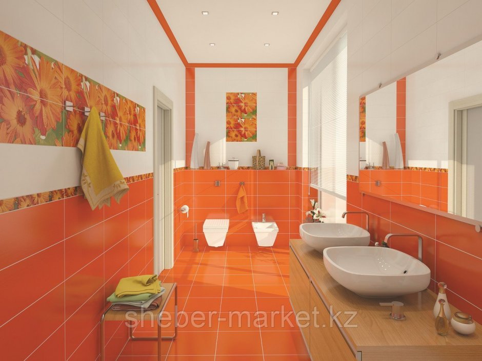 Ванная комната терракотового цвета (32 фото)