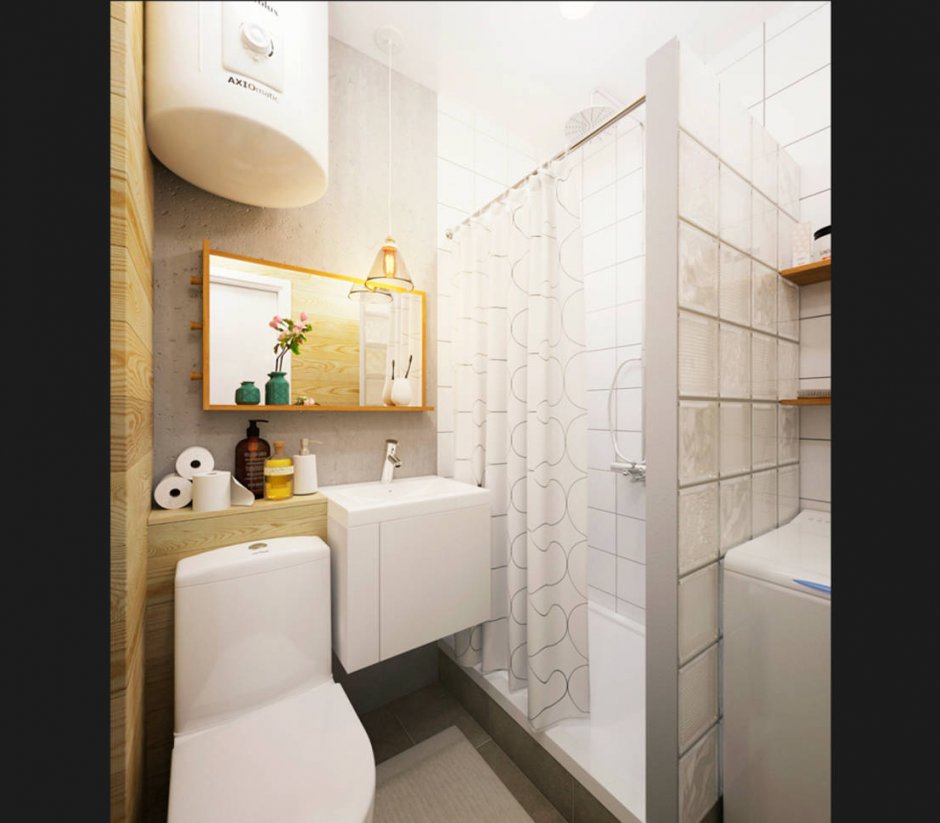 Проект ванной комнаты в хрущевке Минимализм