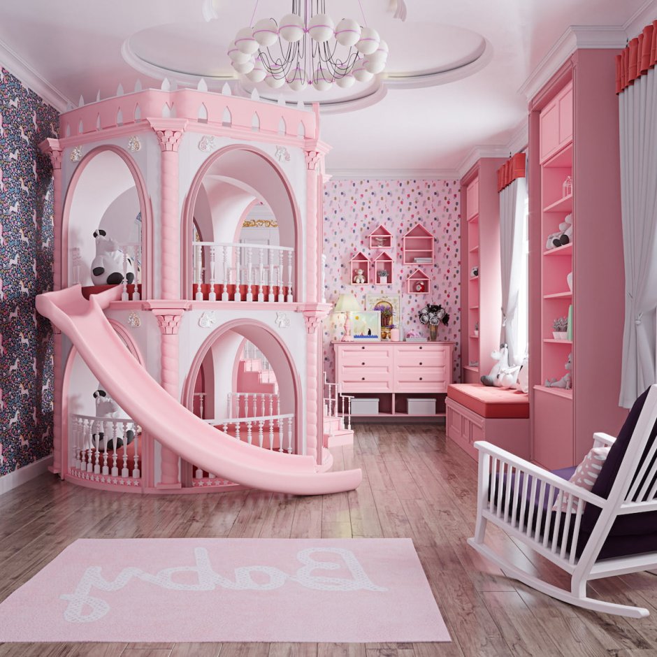 Детская комната для девочки принцессы (35 фото)