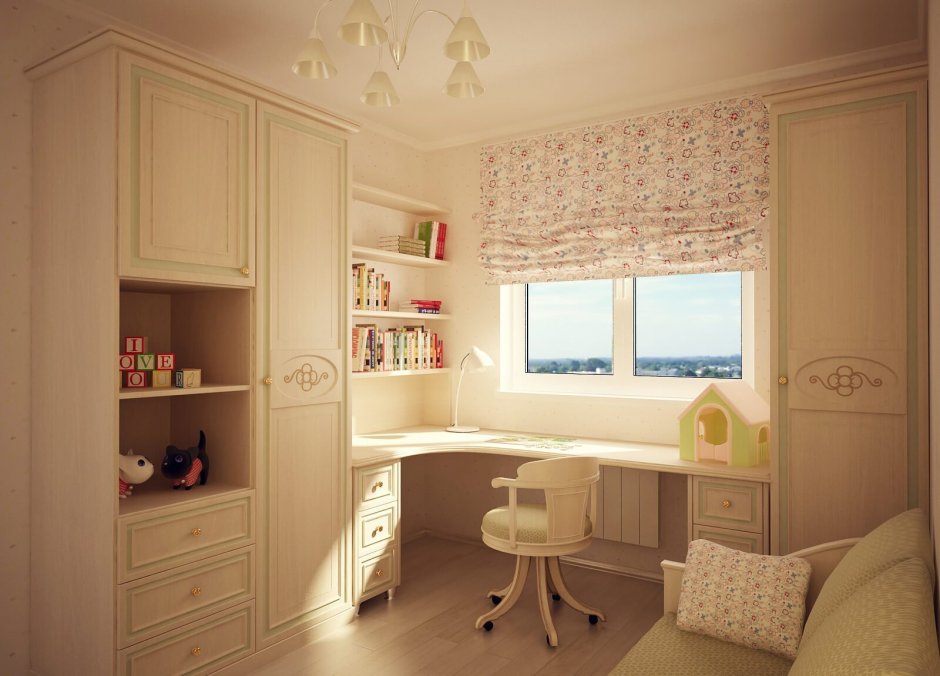 Детская комната для школьника девочке