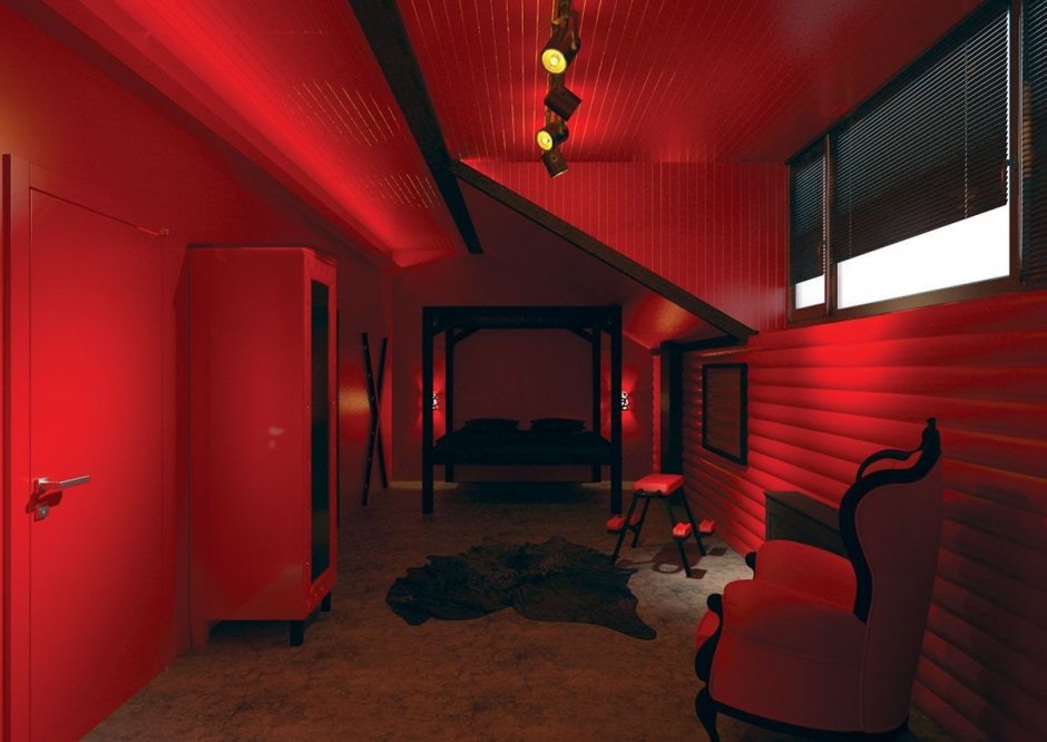 Красная комната в отеле