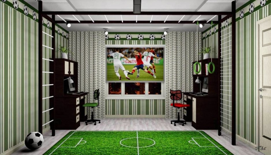 Комната для мальчика футбольная тематика