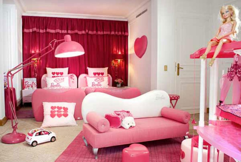 Комната в стиле Барби для девочек