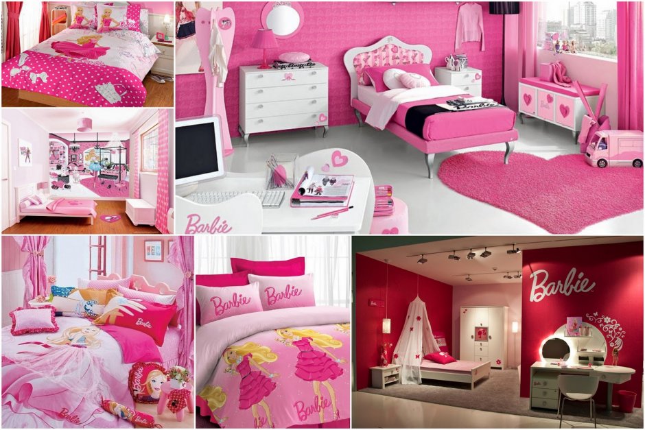Комната в стиле Барби для девочек