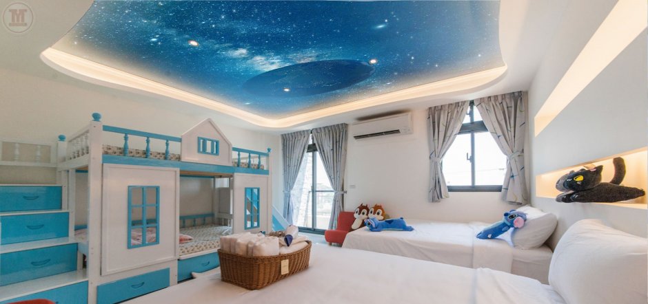 Детские комнаты с потолком звездное небо