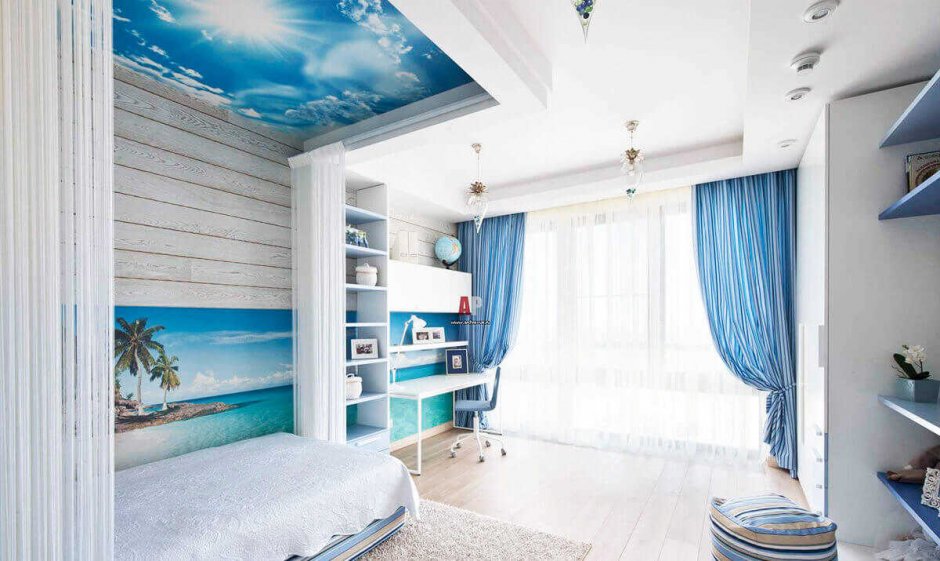 Комната в морском стиле для девочки