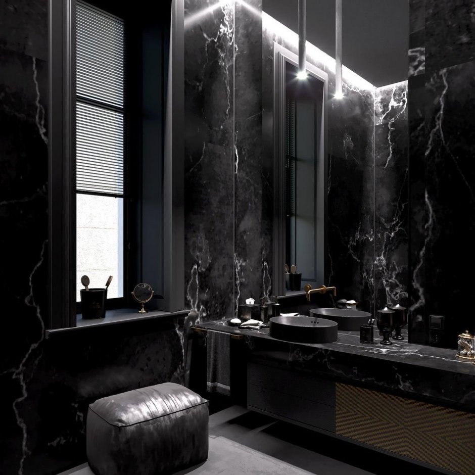 Ванная комната в темном стиле
