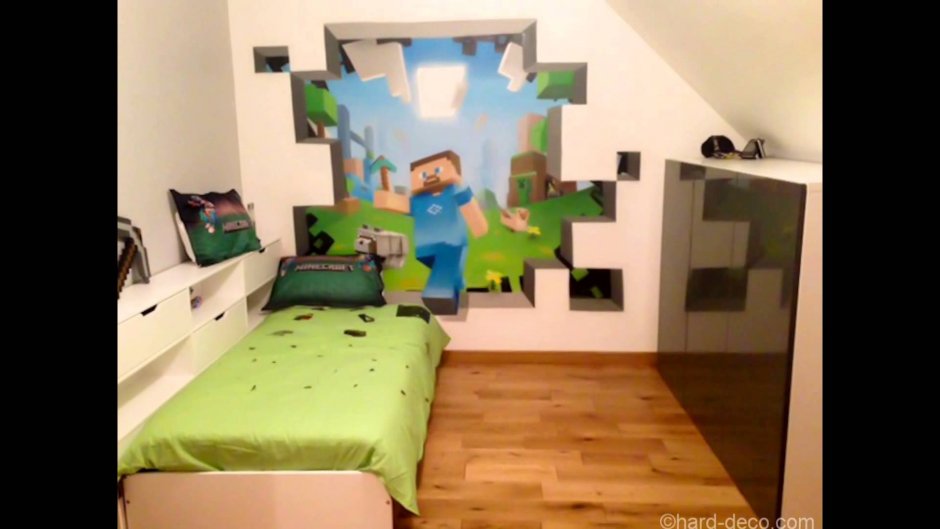 Комната в стиле майнкрафт для мальчика