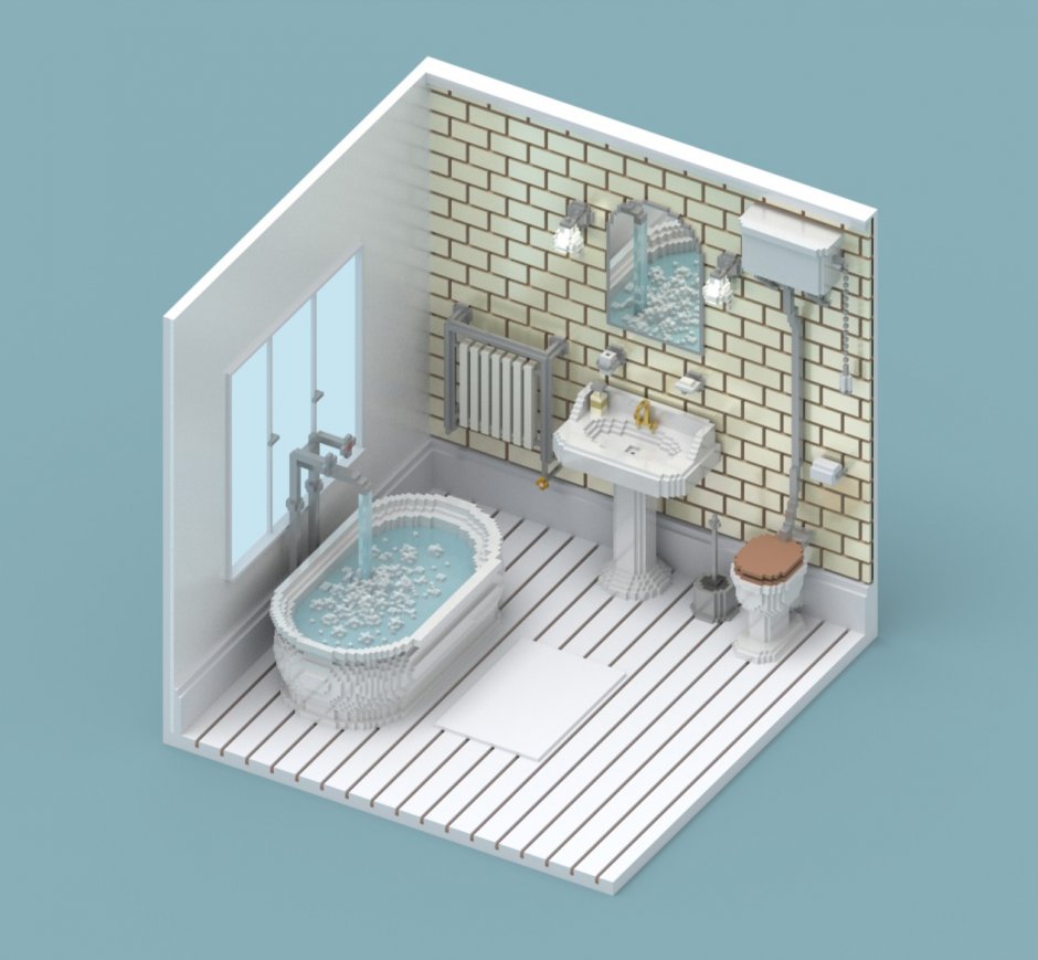 Ванная комната 3д моделирование