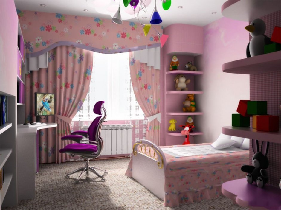 Дизайнерская детская комната для девочки