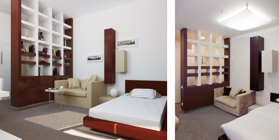 Дизайн комнаты в общежитии 13 кв.м фото в современном стиле