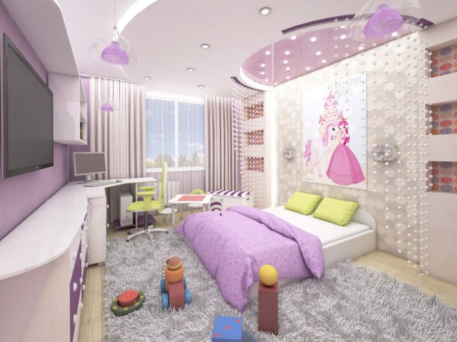 Планировка детской комнаты для девочки 4 года