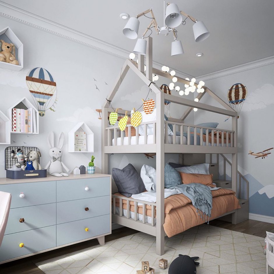 Дизайнерские детские комнаты для мальчика и девочки