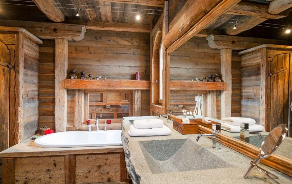 Ванная комната в альпийском стиле