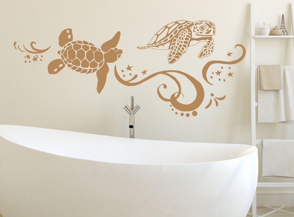 Декоративные наклейки на стену в ванную