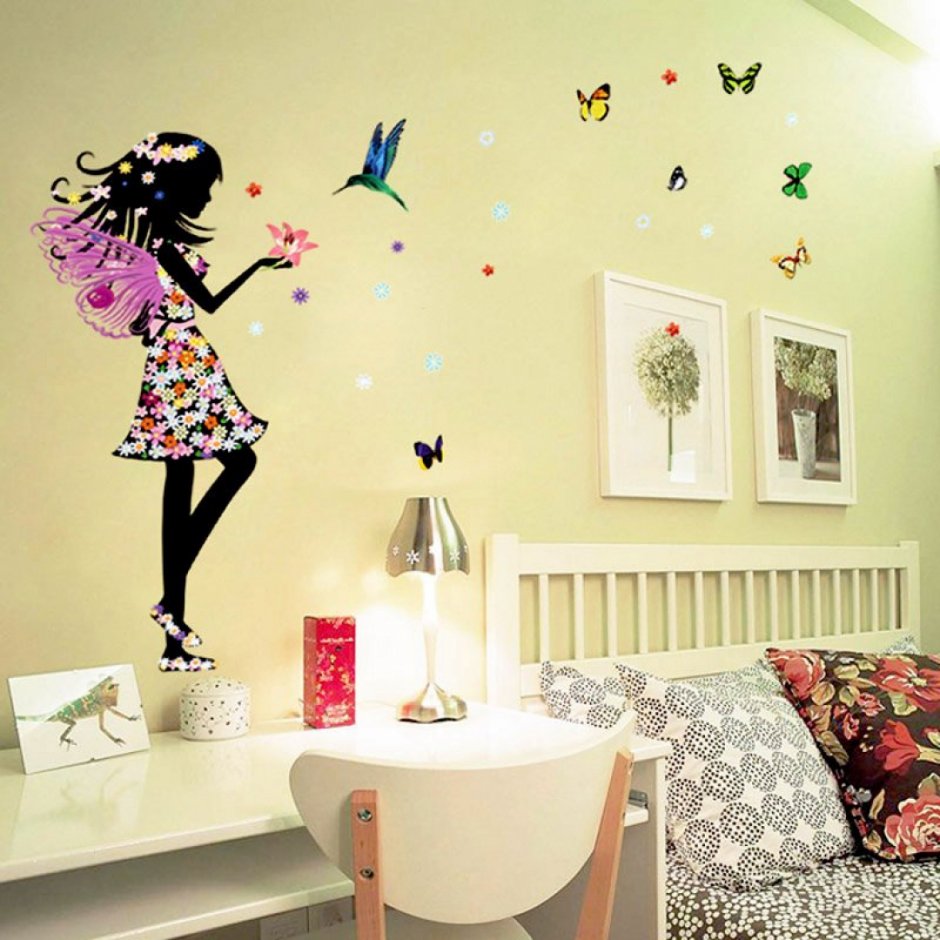 Декор стен в детской комнате девочке