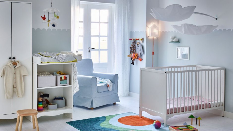 Комната для новорожденного с мебелью икеа