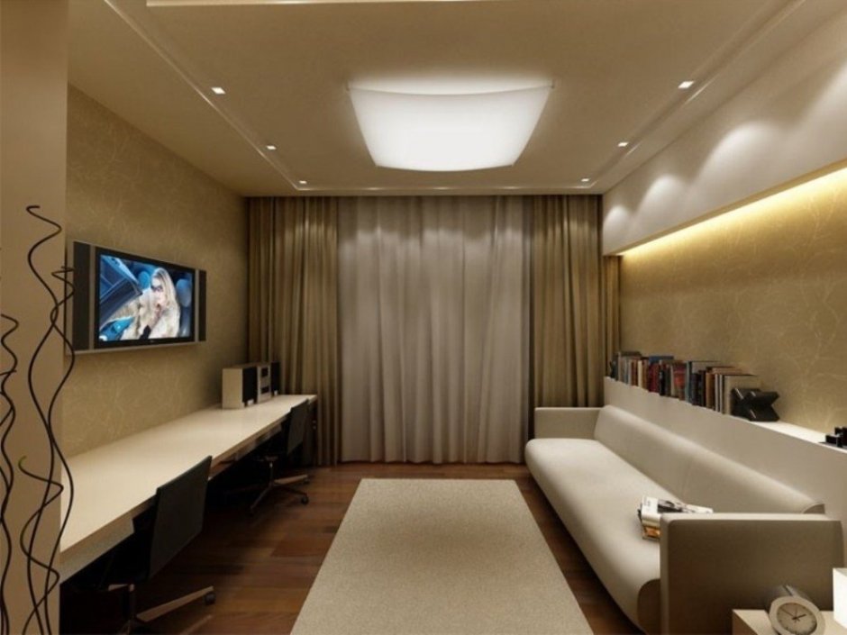 Интерьер длинного зала