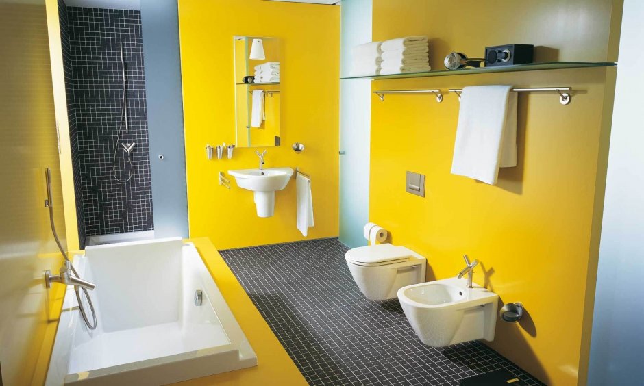 Ванная в желтом цвете