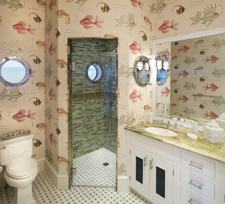 Ванная комната морская тематика в хрущевке