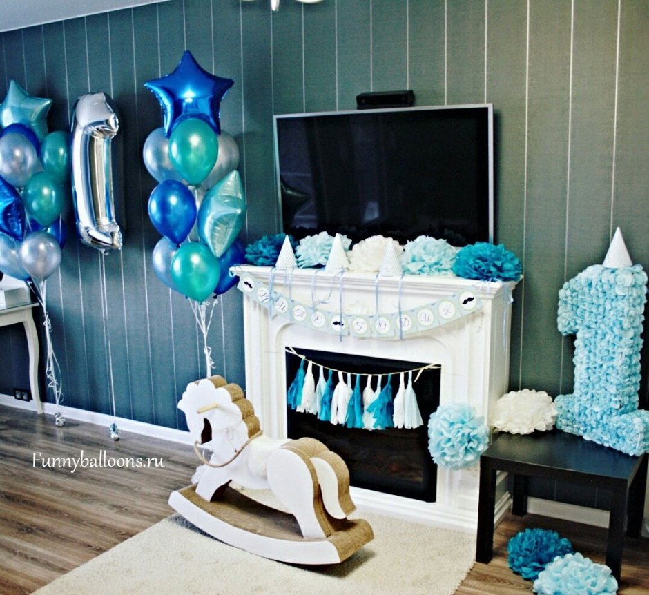 Украшение комнаты шарами на день рождения мальчика