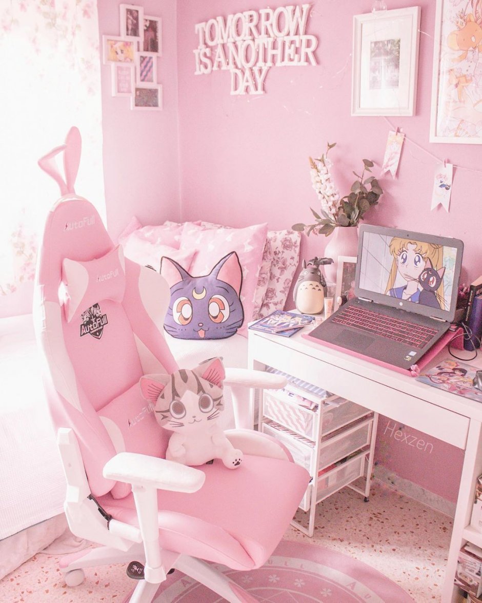 Розовая комната в стиле кавай