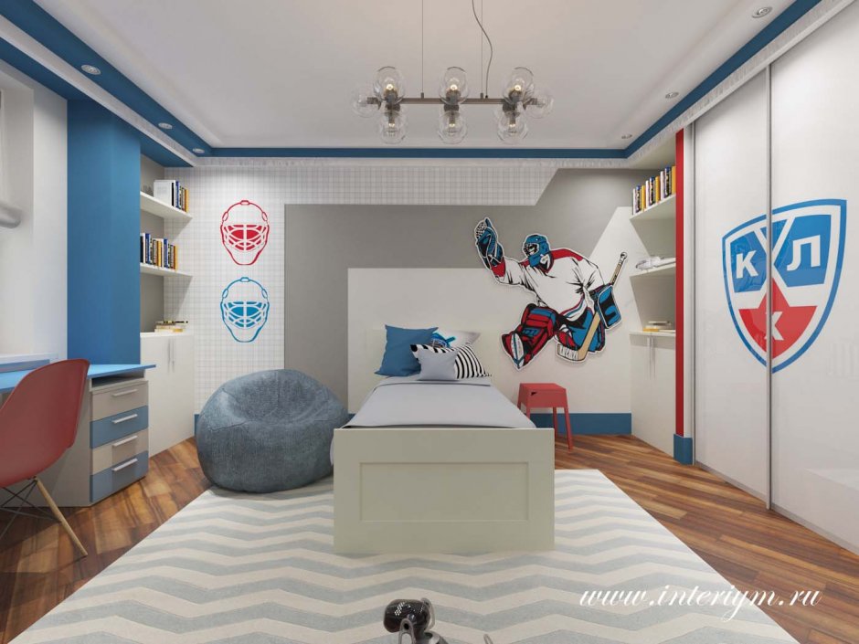 Детские комнаты в хоккейном стиле