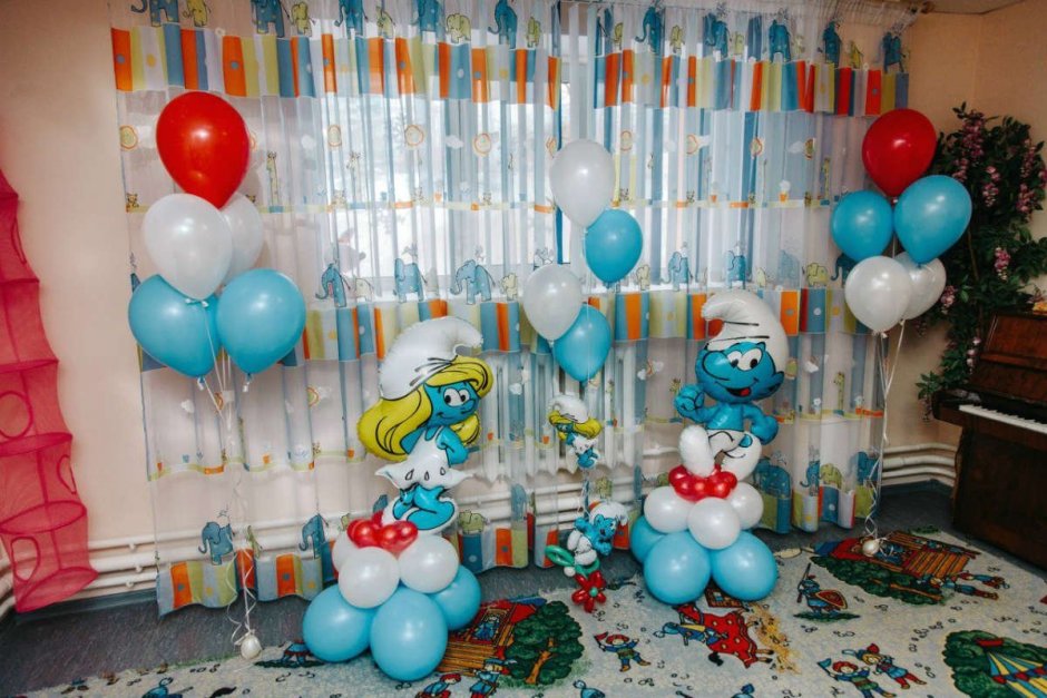 Украшение зала шарами на день рождения мальчика