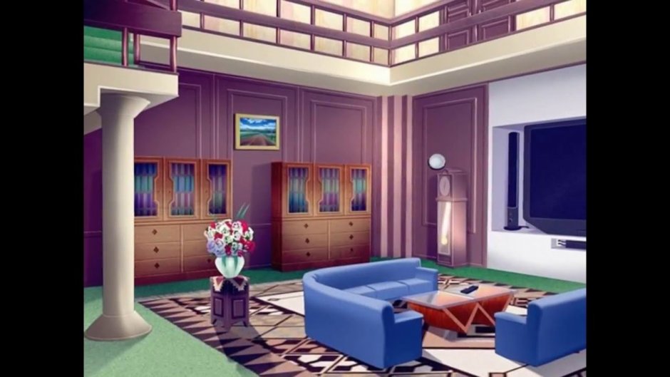 Гостиная комната в стиле аниме