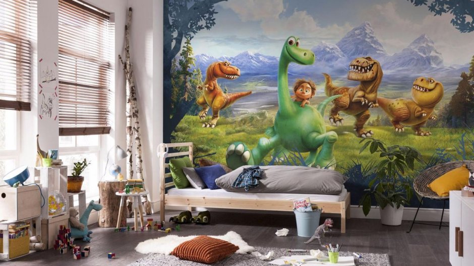 Детская комната с динозаврами (32 фото)