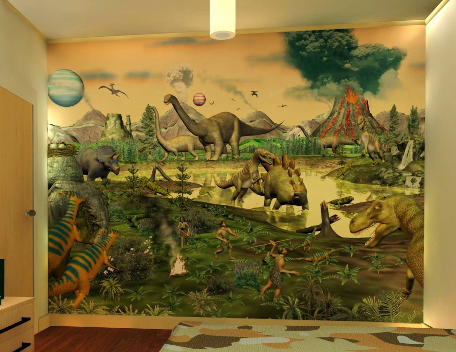 Роспись стен динозавры