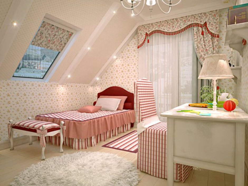 Детская спальня на мансарде