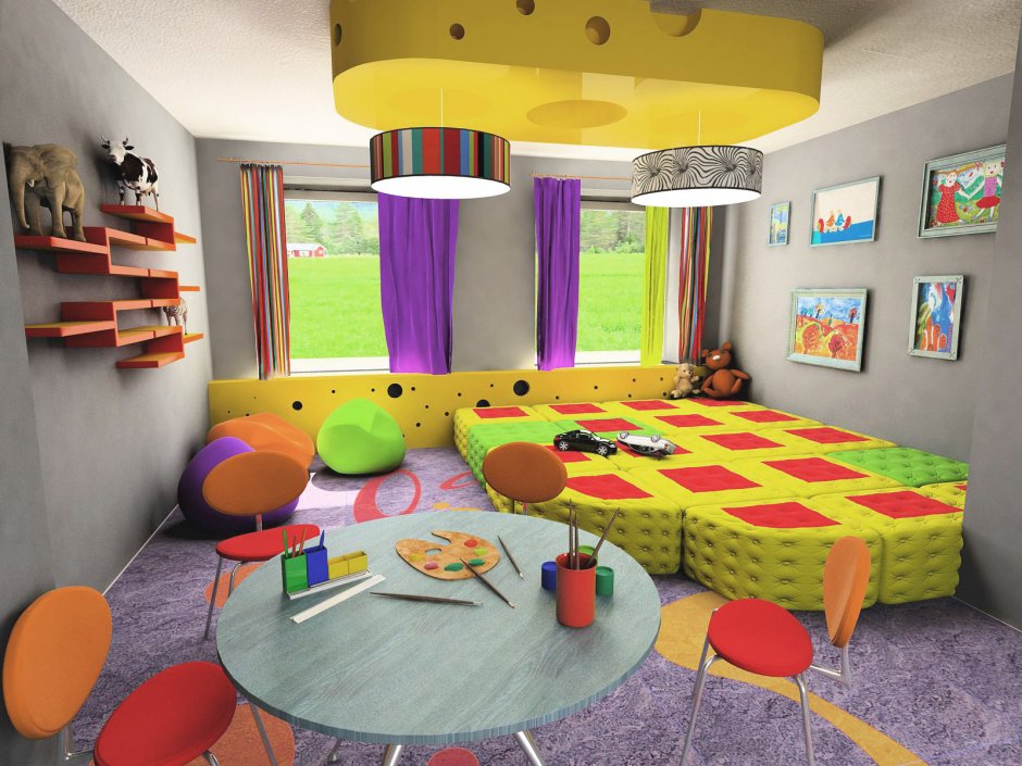 Дизайн детской комнаты в фитнес клубе