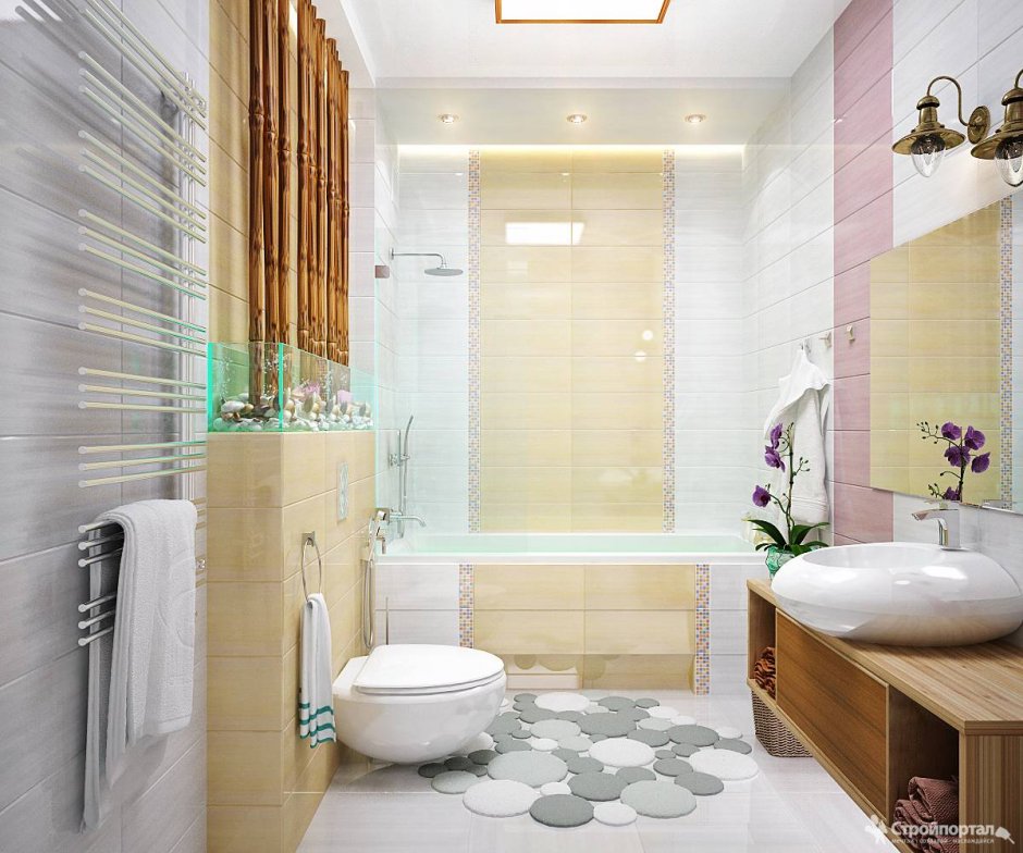 Женственная ванная комната в современном стиле