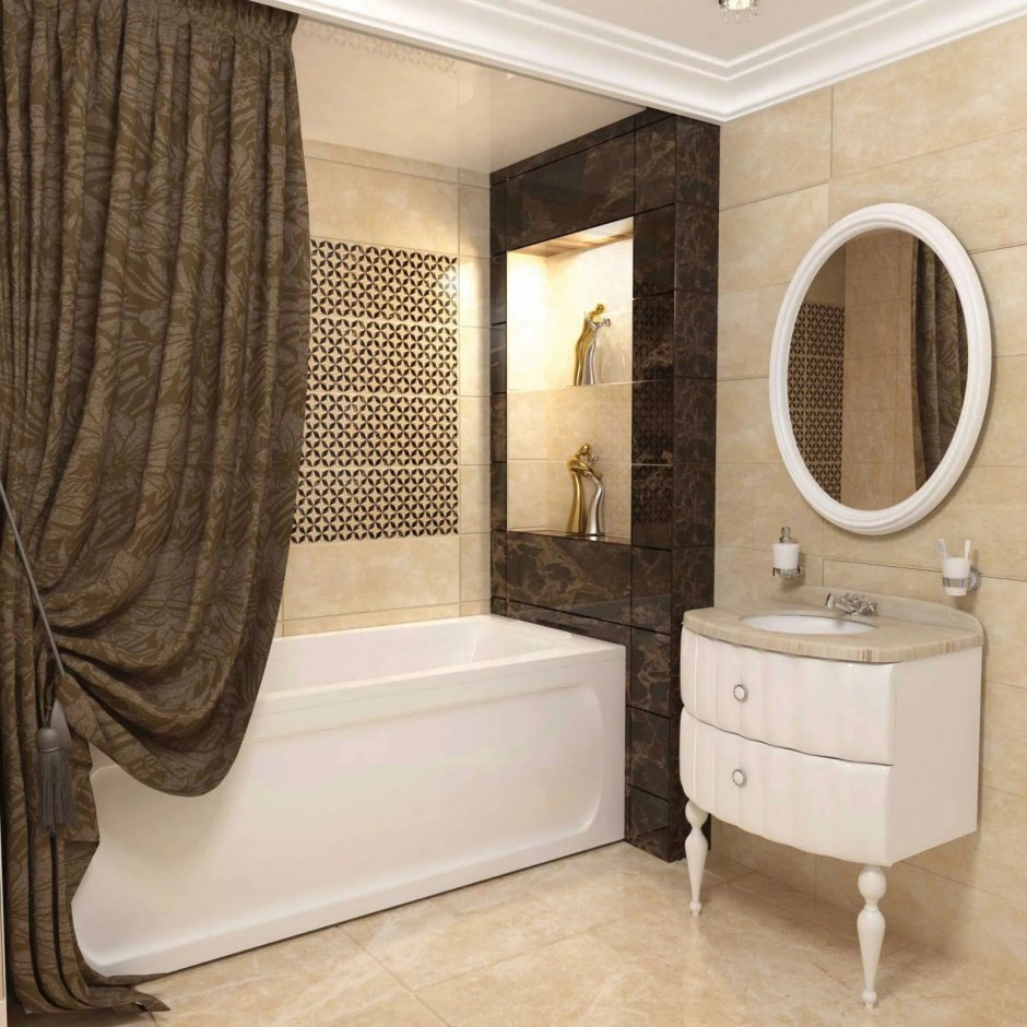 Штора для ванной Aima Design у37613 240x240, двойная, золотистая