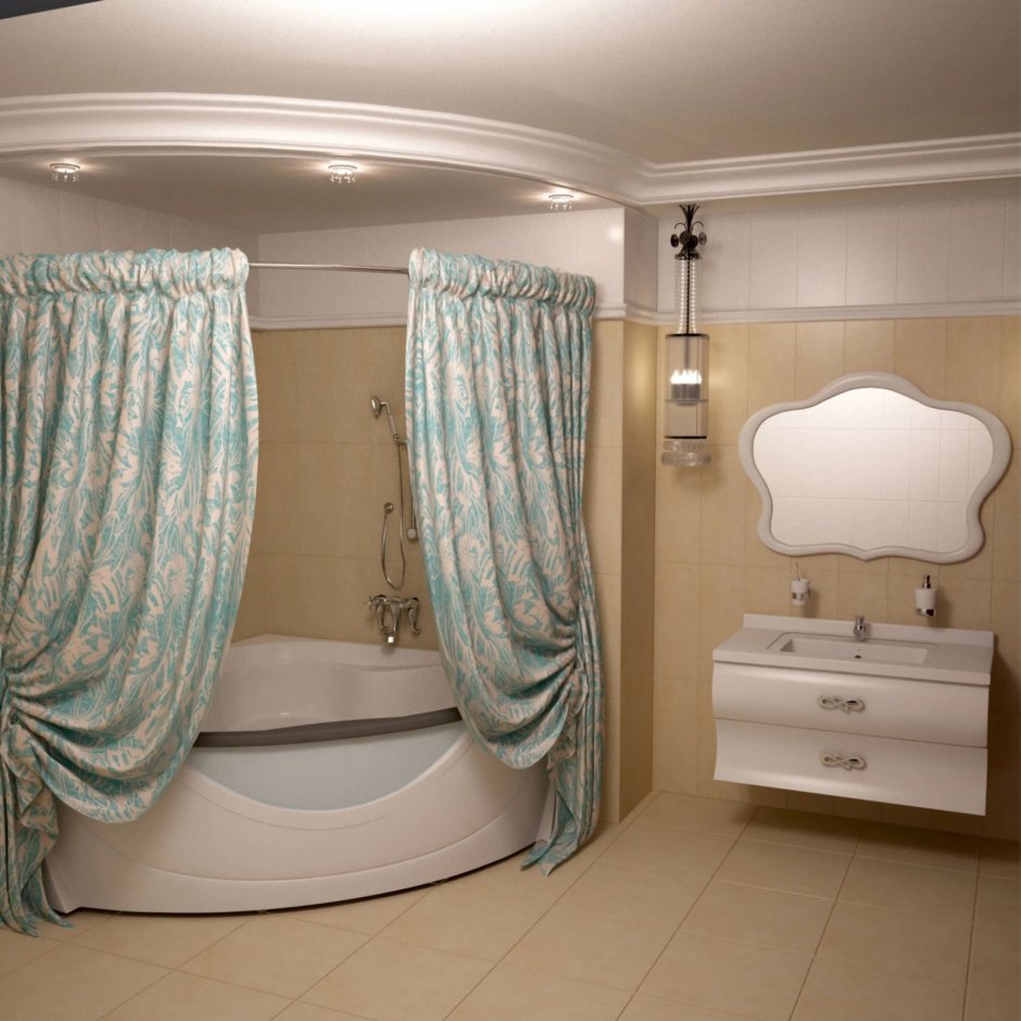 Штора для ванной Aima Design у37614 270x240, двойная, белая